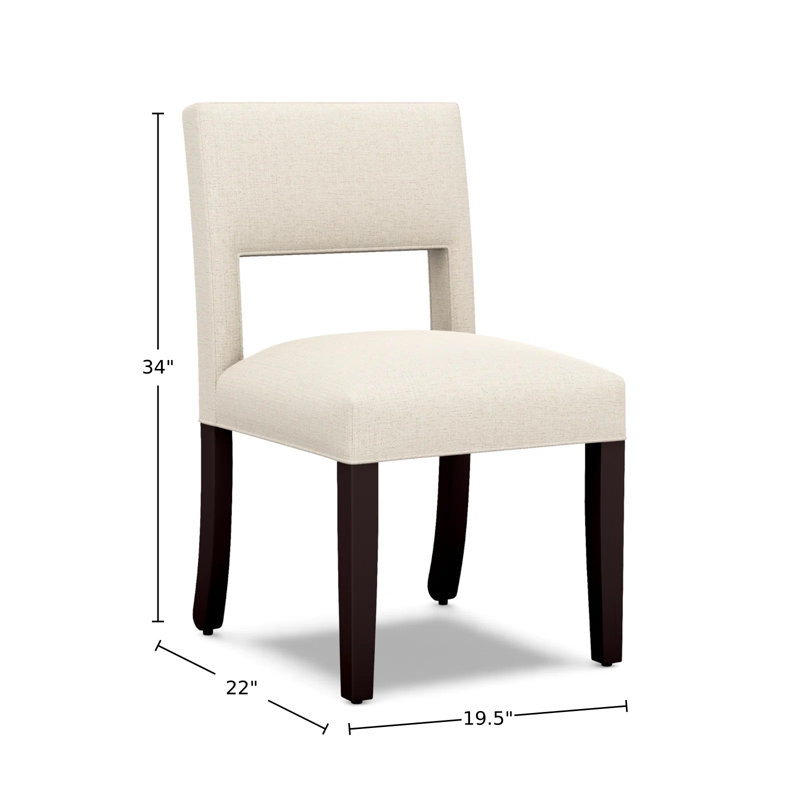 Chaise de salle à manger personnalisée 19 ", Blanc, Brun foncé