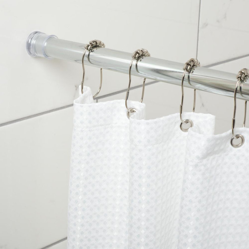 Adjustable Chrome Steel Tension Curtain Rod, 24-40 inches