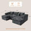 Canapé rembourré double couche de 105 pouces, assise profonde avec soutien lombaire, aucun assemblage requis, assise et inclinaison confortables-897672975