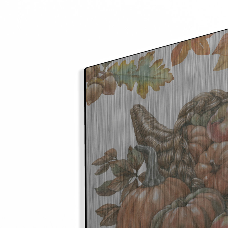 Art mural en métal «Bounteasant Harvest 3» par Leslie Trimbach, H 24 po x l 24 po