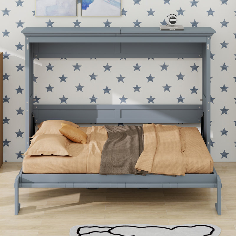 Lit escamotable multifonctionnel pour espaces restreints, Gris