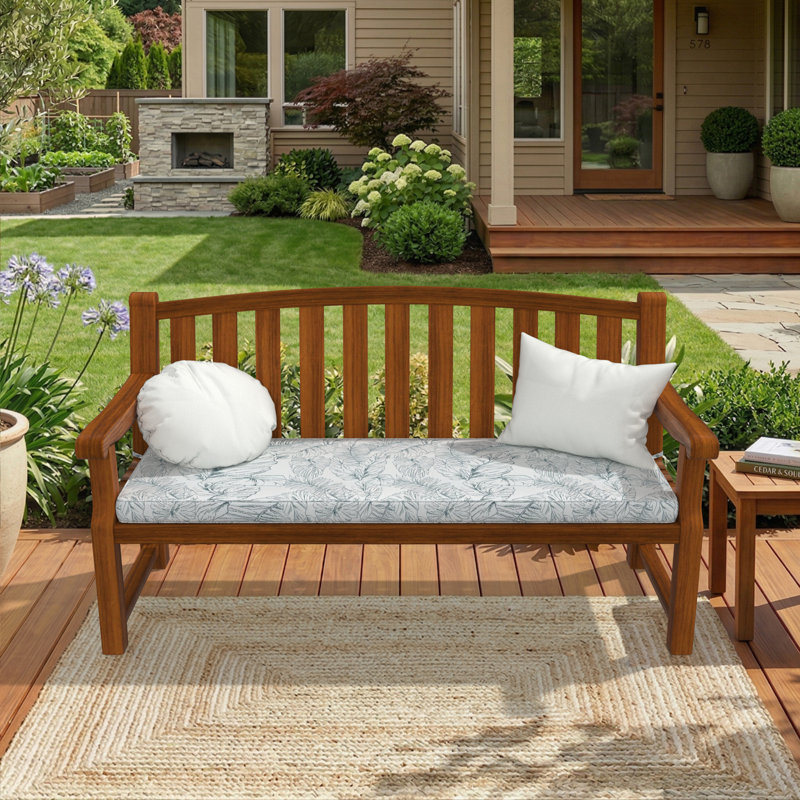Sunbrella® Indoor/Outdoor Bench Seat Cushion, 3" Thick, 56" W x 19" D, Sunbrella® Cabana Classic Black