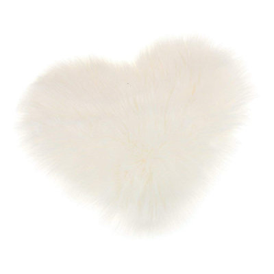 Steven Heart Shaped Super Soft Handmade Shag Sheepskin White Rug