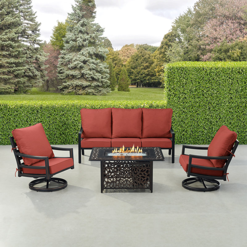 Febres Outdoor 4 - Piece Conversation Set, Red