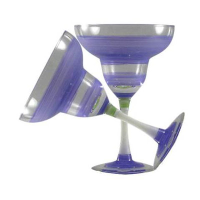 Cottage Retro Stripe 9 oz. Margarita Glass