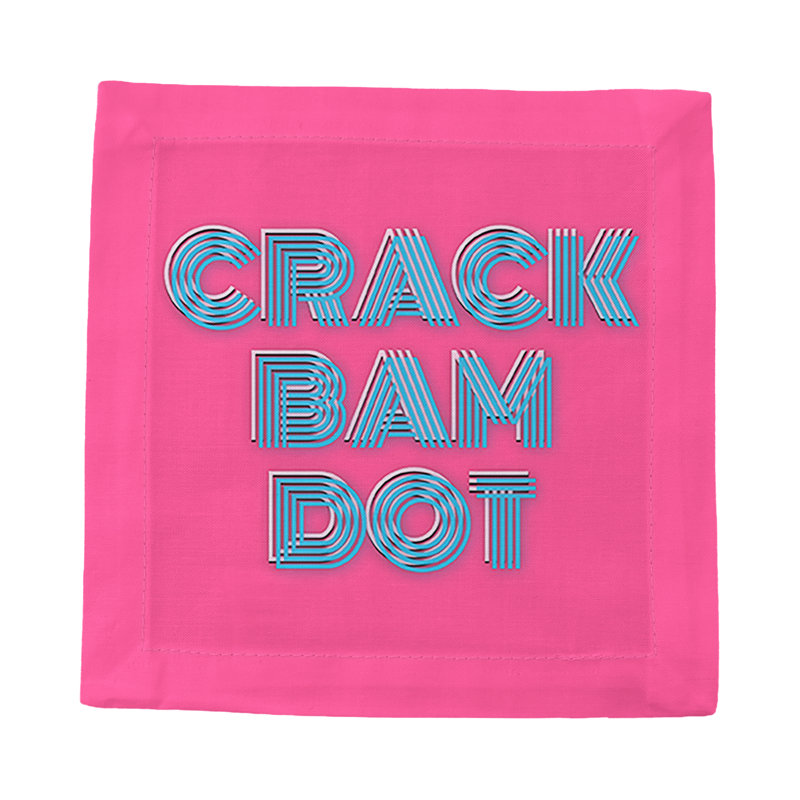 Mahjong Crack Bam Dot Cotton Sateen Cocktail Napkins, Hybiscus Powder