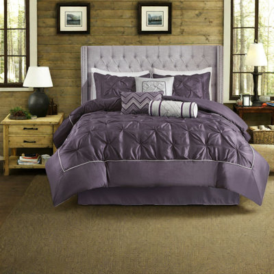 Elegant Plum Bedding Sets, Polyester Comforter Style For Bedroom