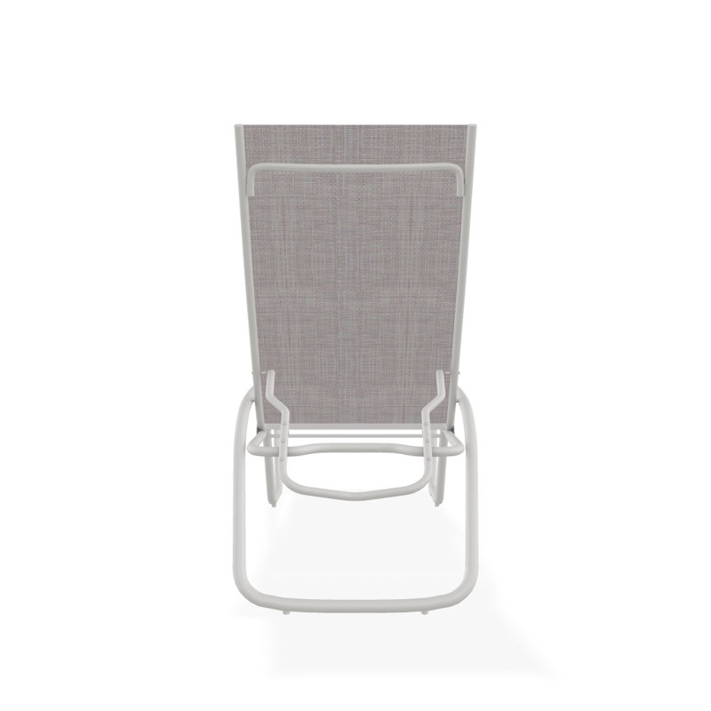 Outdoor Rust-Resistant Metal Chaise Lounge, Textured Snow, Sand Dollar
