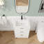 Meuble-lavabo 24 po avec lavabo en résine et 3 tiroirs à fermeture en douceur