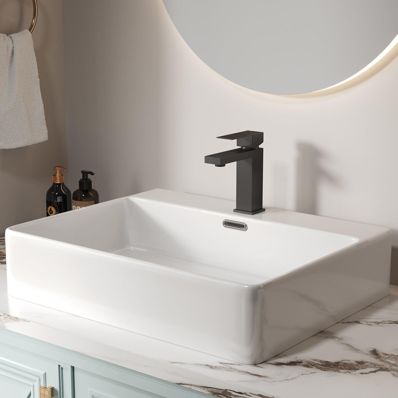 Robinet de salle de bains monotrou avec ensemble de drainage, Noir mat