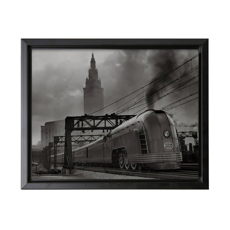 New York Central Mercury Train, Black Framed, Canvas, 18"H x 24"W