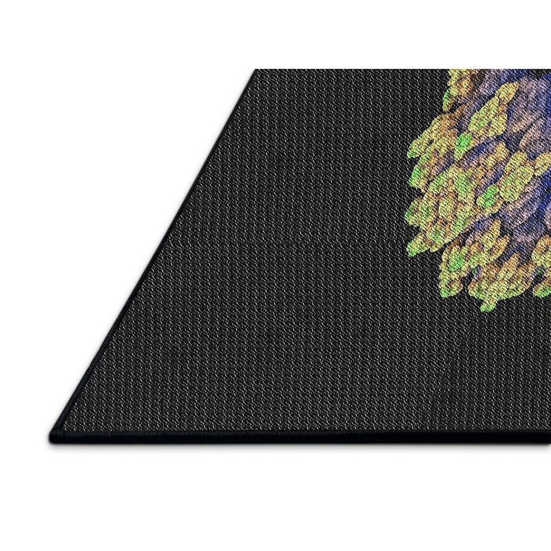 Tapis noir/vert/bleu, Rectangle 5 pi x 7 pi