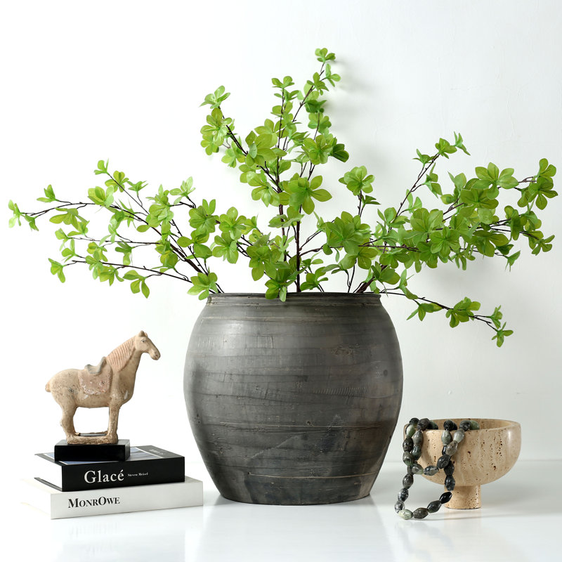  Vase de table intérieur / extérieur gris anthracite / gris, H 14 po x l 15 po x P 15 po