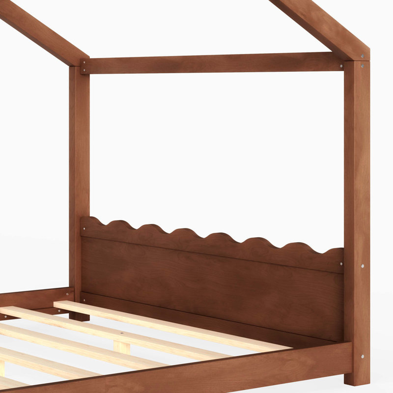 Lit pour grand lit profond naturel profond, structure en bois massif pour enfants, lattes de soutien, aucun sommier tapissier requis, structure d'ouverture