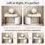 Coiffeuse moderne minimaliste avec miroir amovible et coiffeuse rotative, meuble-lavabo facile à assembler