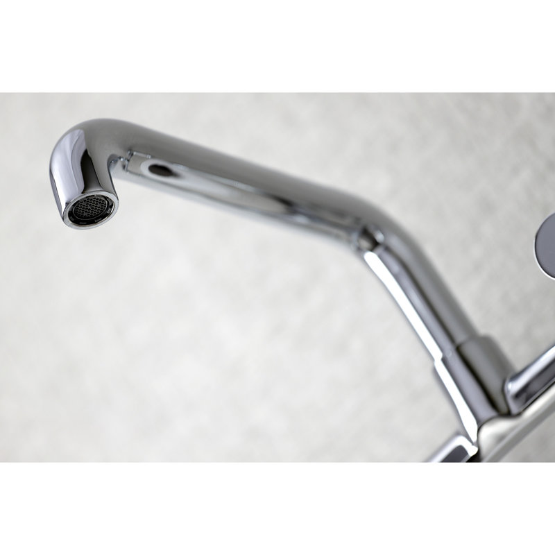 Kingston Brass Concord Double-Handle 2-Hole Wall-Mount Bridge Kitchen Faucet, Polished Chrome