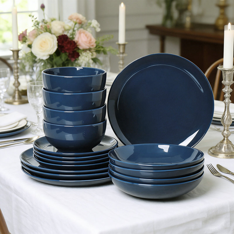 Service de table en grès 16 pièces Pure - Service pour 4, Marine