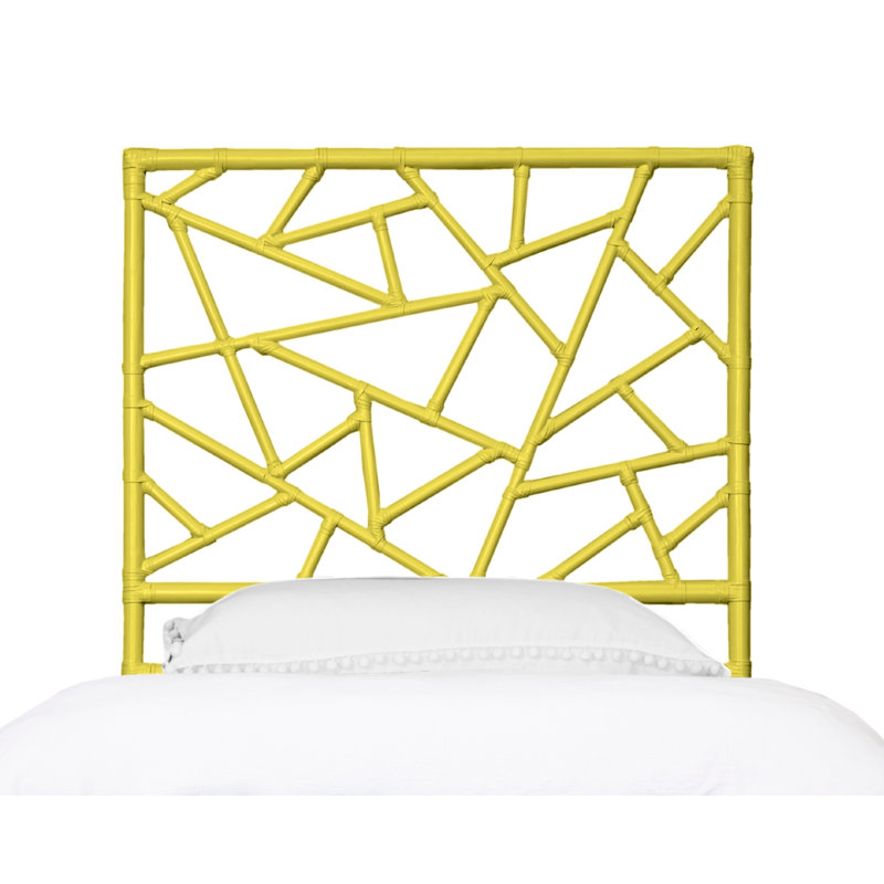 Tiffany Wicker/Rattan Open-Frame Headboard, Twin, Sunflower Yellow