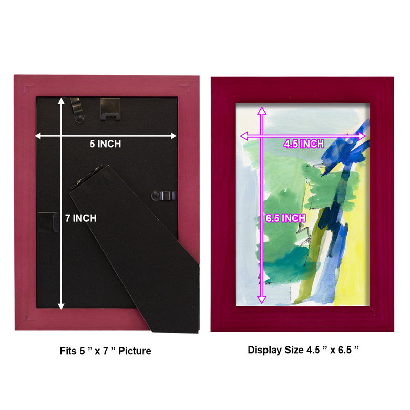 Wicklow III - Imprimé, H 6 po x l 4 po x P 1 po, Papier avec cadre rouge