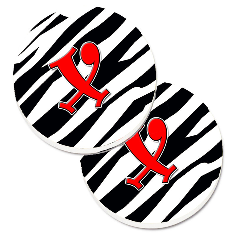 Sous-verre à cogramme initial de q tiger, X, Noir / Rouge