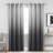 2 Panels Ombre Sheer Curtains - Faux Linen Gradient Semi Voile Grommet Top Drapes for Bedroom and Living Room Decor-968417358-968417354