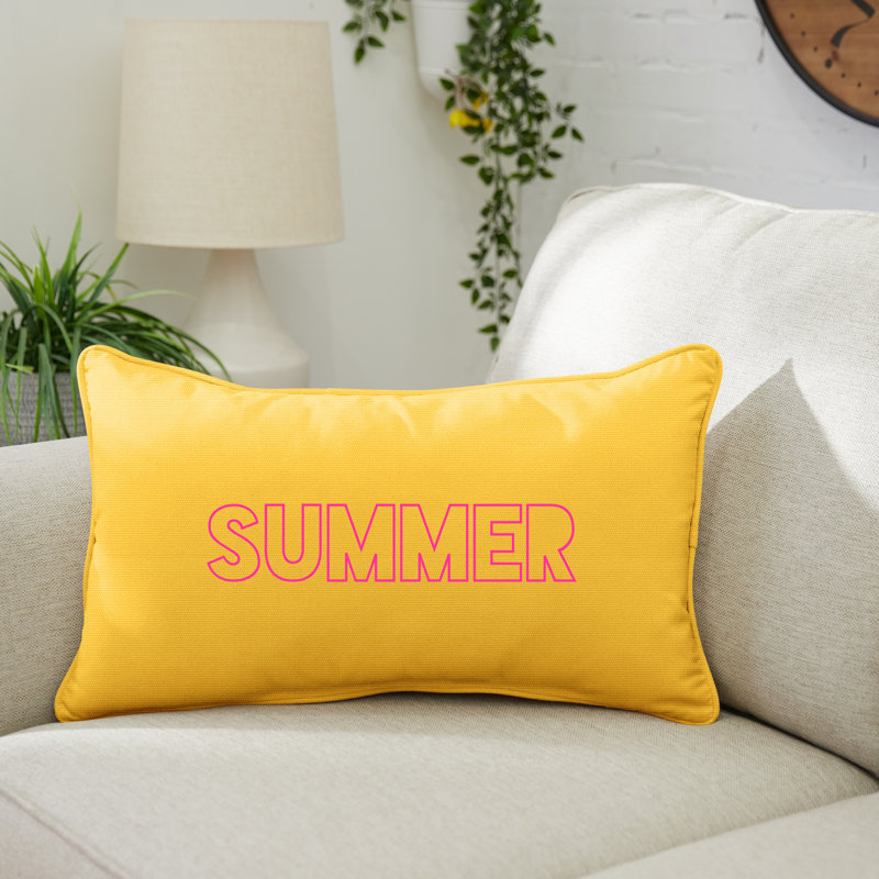  Coussin lombaire intérieur / extérieur Summer, H 13 po x l 20 po, Jaune