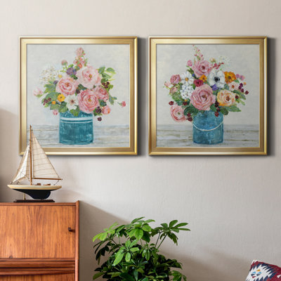 " Cottage Garden I " 2 Piece Art Color Photography Painting