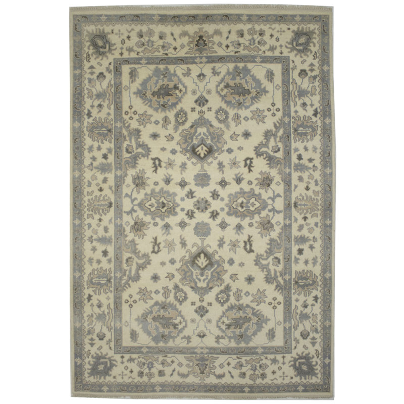 Tapis oriental crème Oushak 6 pi x 9 pi Marcel