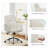 Comfy Upholstered Fabric Computer Desk Chair with Armrests and Wheels-1954229850