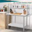 Table de travail robuste en acier inoxydable avec tablettes, table de préparation de cuisine commerciale 36 po x 24 po pour la maison, le restaurant, le garage ou un usage industriel-1019330776