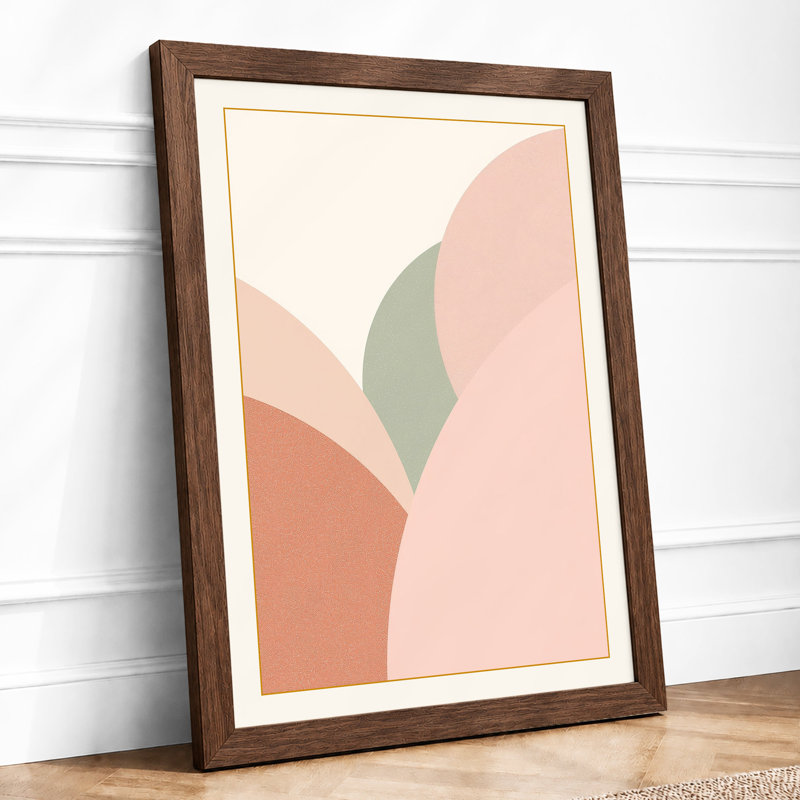 Soft Forms Ascending Minimalist - Framed Print, A1 - 84.1 x 59.4 cm, Walnut