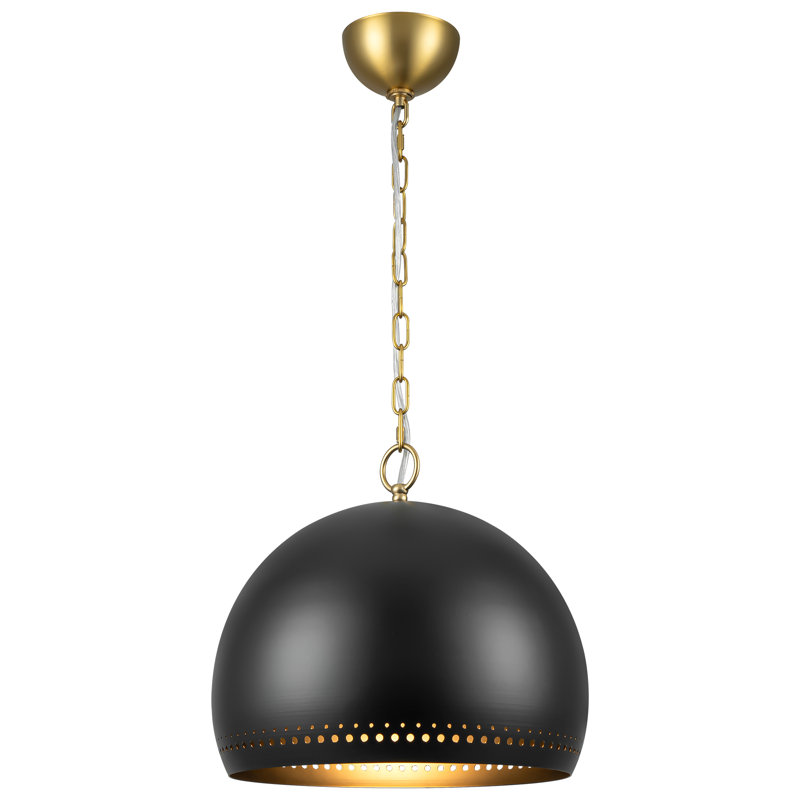 Lodi 1-Light Dome Pendant, Black
