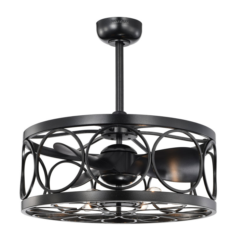 Ventilateur de plafond illuminé 3 pales 3 lumières Halit