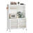 Freestanding Kitchen Sideboard with Wheels and Adjustable Shelves