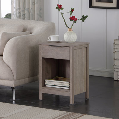 Nightstand With Drawer,End Table With Drawer And Open Shelf,Easy Assemble,Sturdy Side Frames,Metal Handle,Night Stand For Bedroom, Side Table For Livi