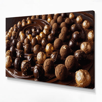 Desserts Chocolate truffles Black Canvas Wall Art