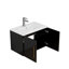 de meuble-lavabo noir brillant de deux pouces, portes doubles en MDF, style moderne