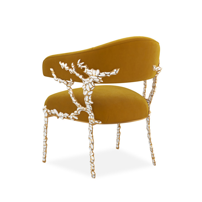 Caracole Upholstery Barrel Chair, Yellow