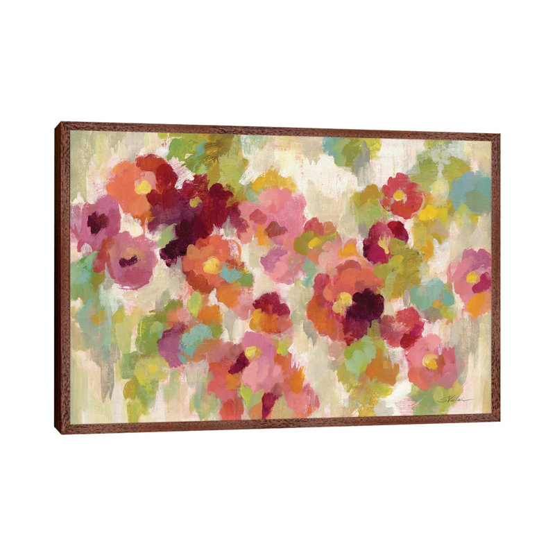Coral and Emerald Garden I 1 Piece Wall Art on Canvas, 66.04 cm H x 45.72 cm W, Classic Wood Floater Framed