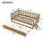 Twin Size Platform Bed with Trundle and Guardrail – Wood Kids Bed, Space-Saving, Walnut-916091125
