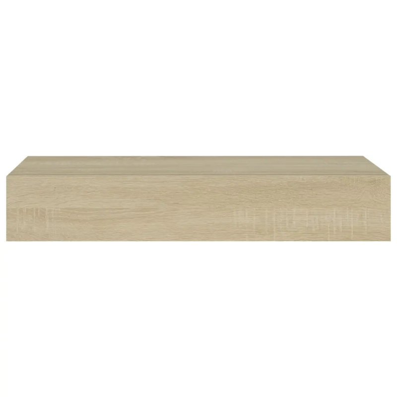 vidaXL Drawer Shelf MDF, Metal Compact Drawer Shelf, Oak, 10cm H x 60cm W x 23.5cm D