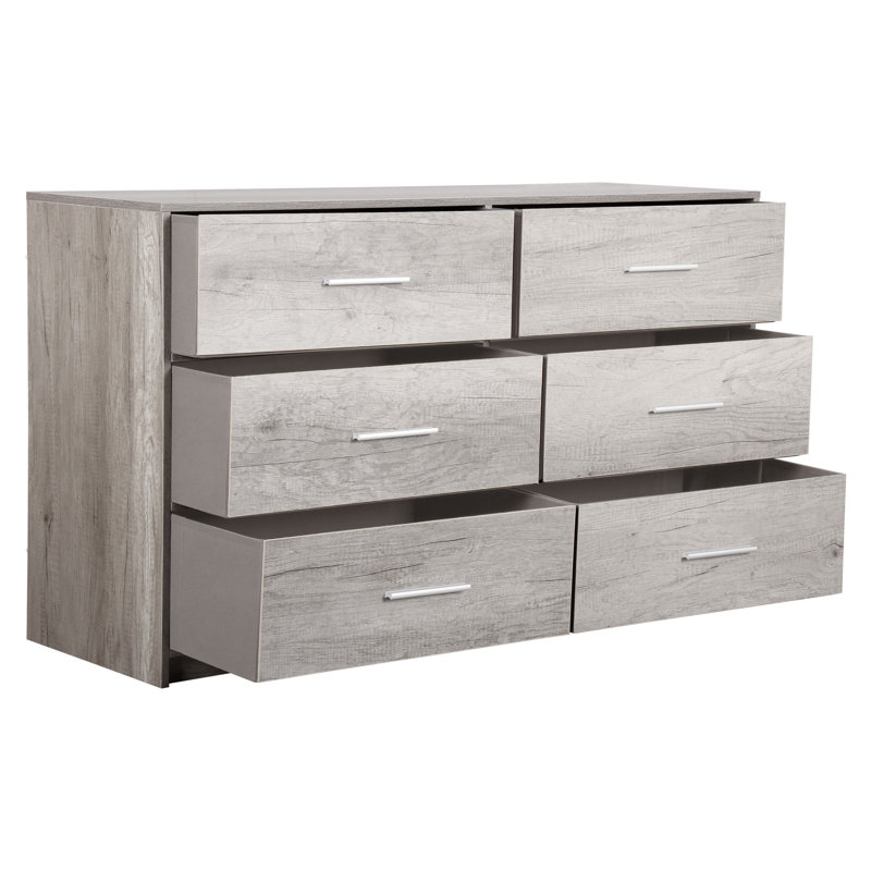Commode de rangement grise à 6 tiroirs avec grands bacs en tissu | Idée de cadeau, Gris