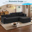 Canapé modulaire en forme de L de 96,5 po de style minimaliste sans assemblage requis Clithoe-1867533628-1867533626