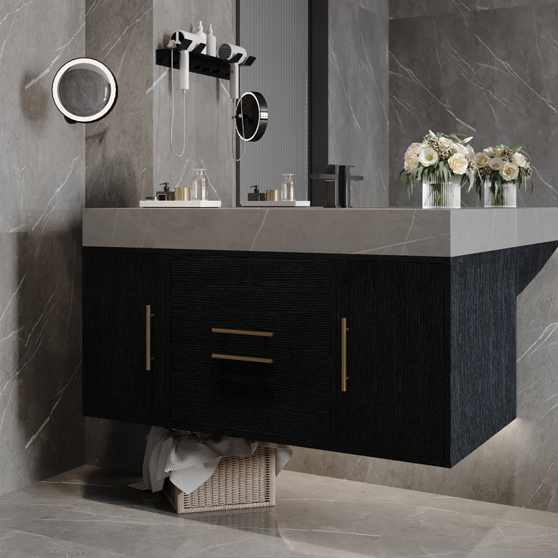 Meuble-lavabo flottant simple avec lavabo