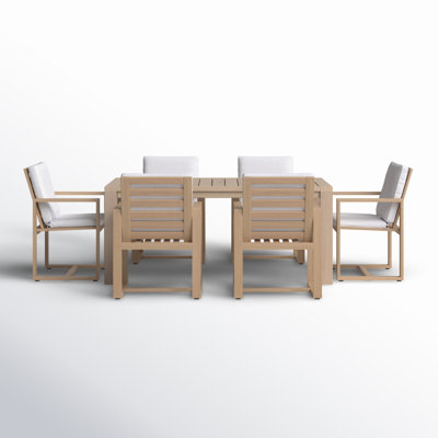 Joly 70'' Rectangular 6 - Person Outdoor Dining Set with Cushions