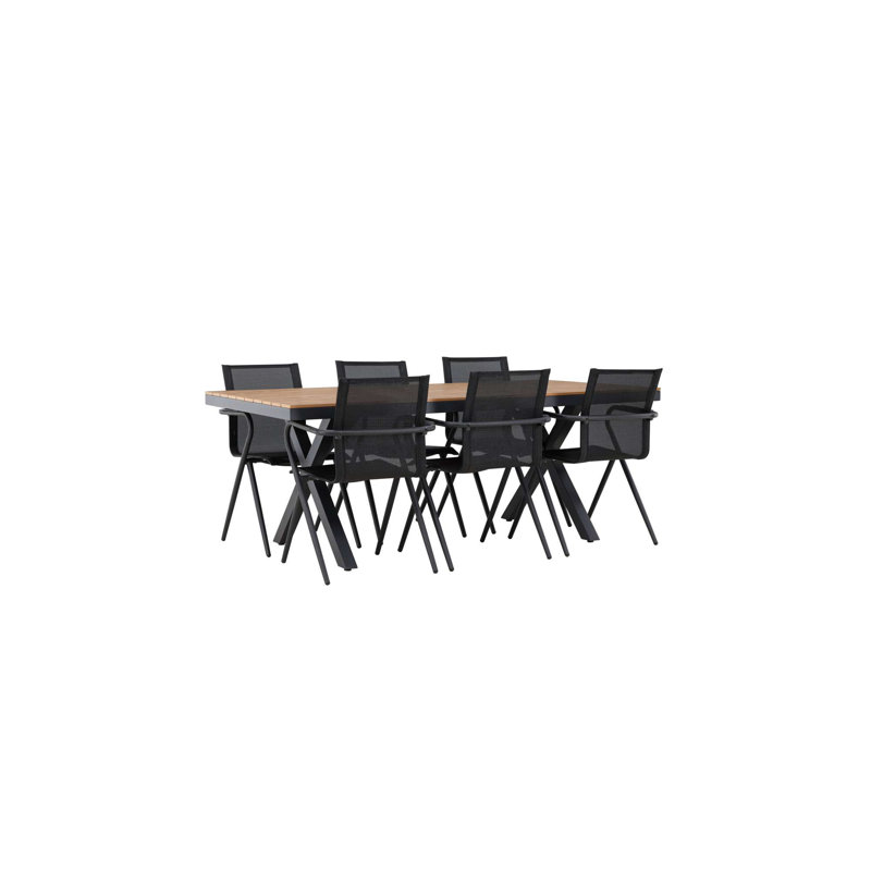Evander 6 - Person Patio Dining Set with Rectangular Table