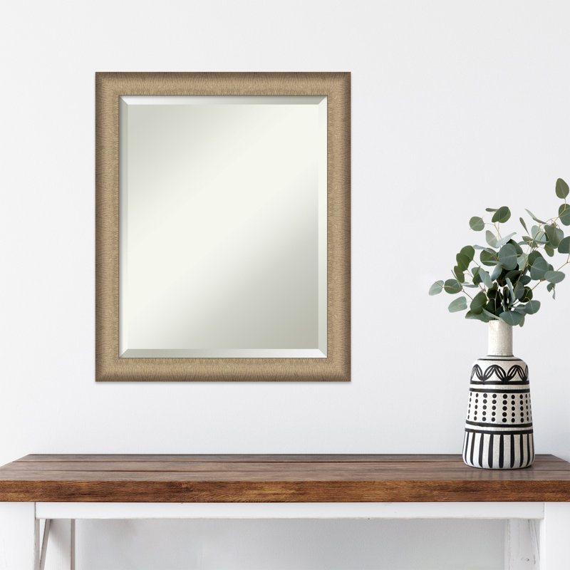 Miroir d'appoint mural en plastique Jonnie, 23 po x 19 po, Brun