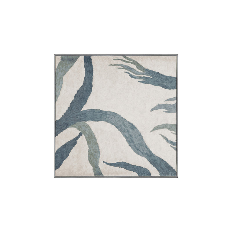 Tapis gris lavable à la machine, Carré 4 pi