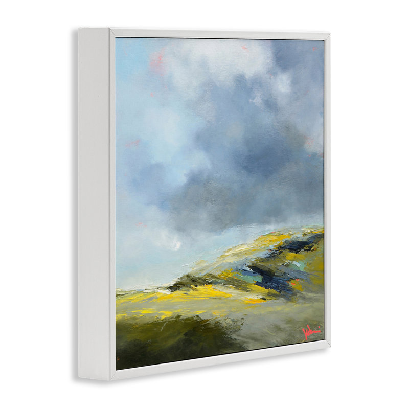 «Murky Clouds Landscape», art de la giclée encadrée par Patrick Dennis, Estampe numérique encadrée blanc bord de mer