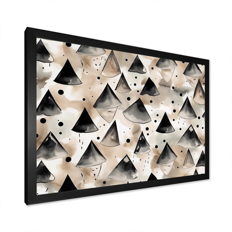 Sharwari Exploration Golden Symmetry Abstract I, reproduction d'art sur toile, H 12 po x l 20 po x P 1 po, Cadre photo noir